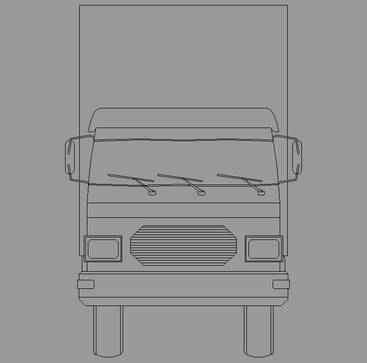 Bloque Autocad Vista de Camión Transportes en Alzado